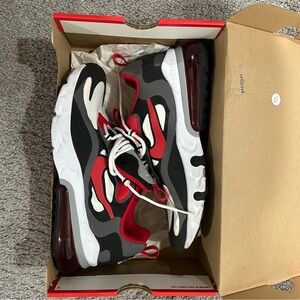 Nike Kids' Air Max 270 React- Red, Black, and White